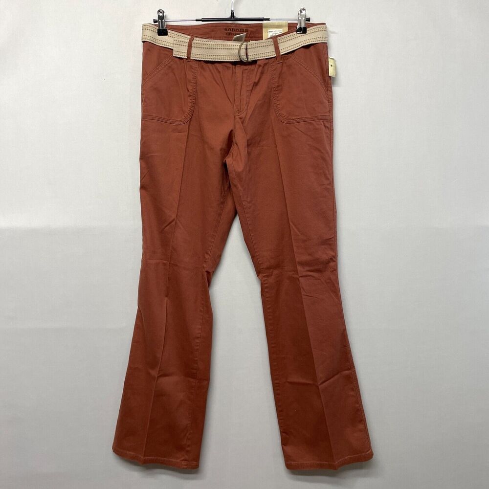 NWT Sonoma Women Bootcut Chino Utility Pants Size 12 Reg B363 -8